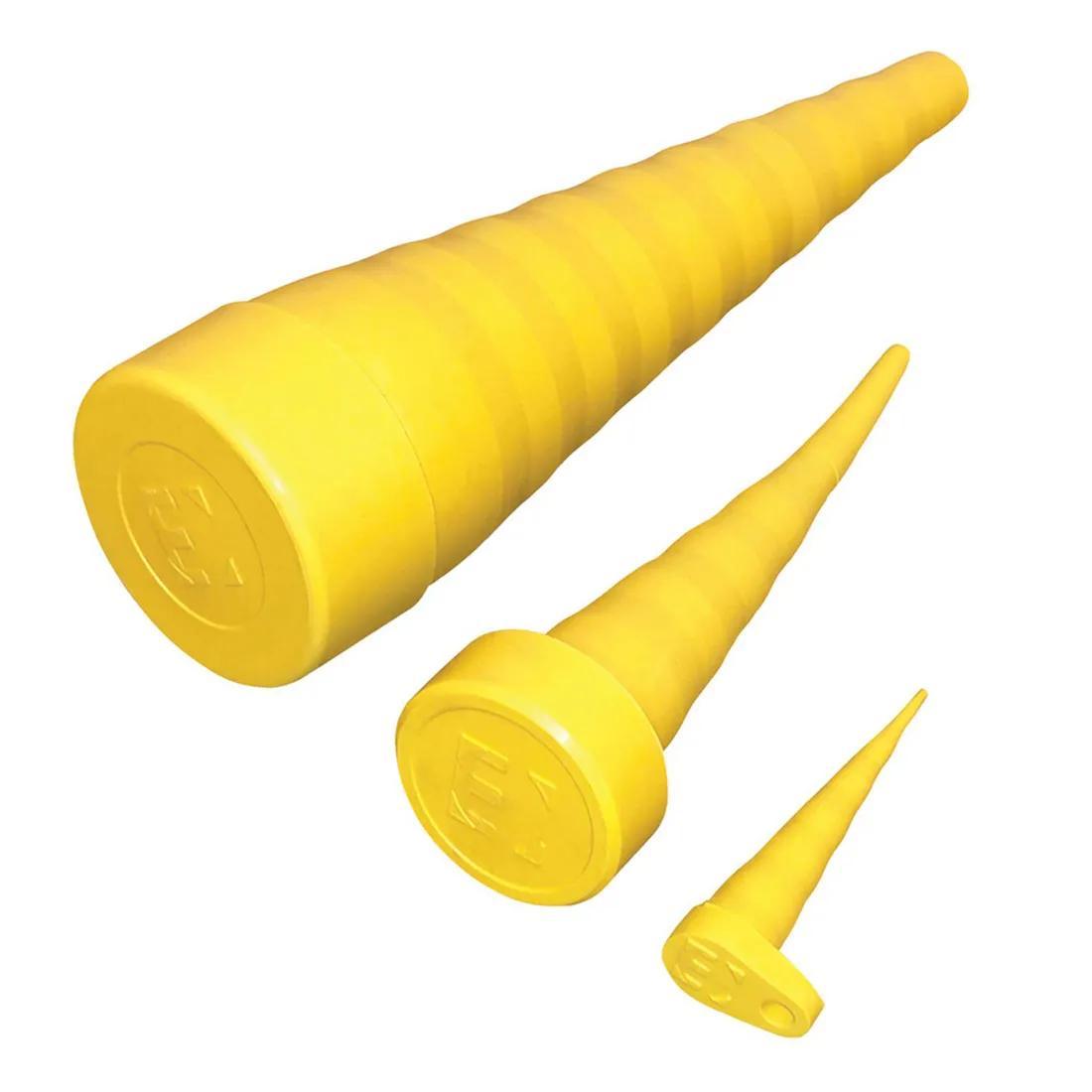 Restrictores de doblado y tapones de servicio